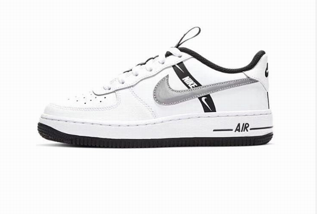 Cheap Nike Air Force 1 White Black Silver Shoes Men and Women-46